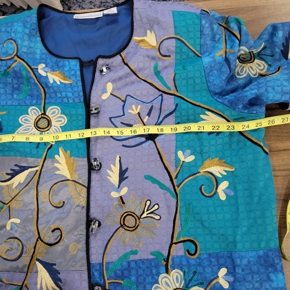 Vintage Draper's & Damon's Women's Artsy Patchwork Embroidered Jacket Size XL - Picture 11 of 16